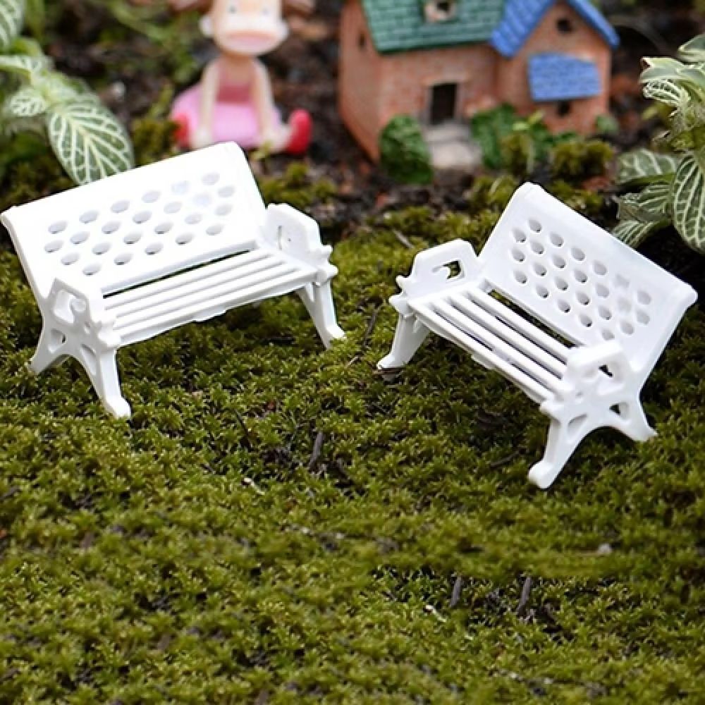 2Pcs 미니 공원 좌석 벤치 귀여운 의자 소형 정원  - Woodworking Resin 리뷰 및 가격