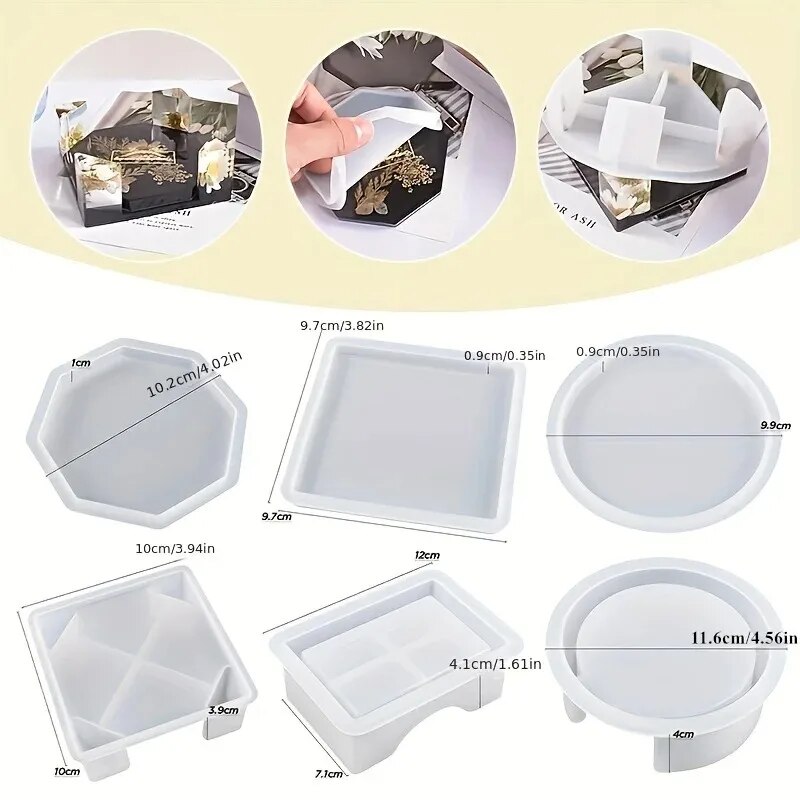 코스터 수지 금형 세트에는 1pc 코스터 보관 상자 금 - Woodworking Resin 리뷰 및 가격