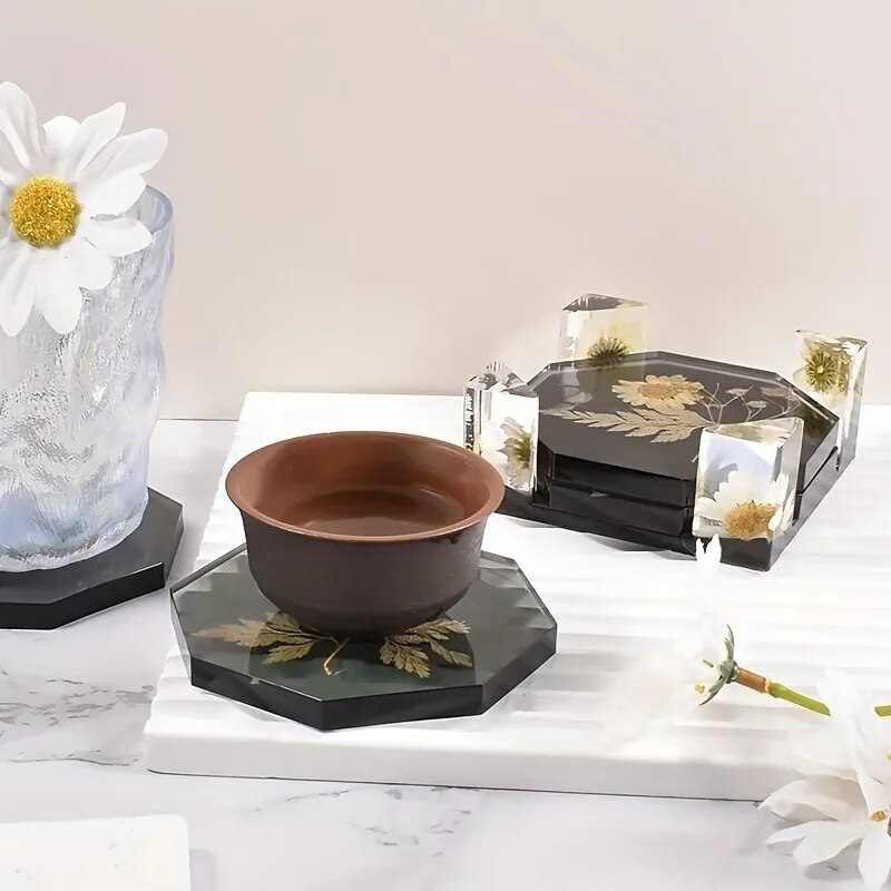 코스터 수지 금형 세트에는 1pc 코스터 보관 상자 금 - Woodworking Resin 리뷰 및 가격